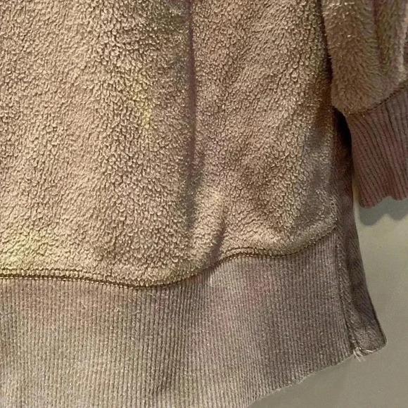 AERIE OLIVE GREEN TEDDY PULLOVER CREWNECK OVERSIZED SIZE S - Picture 3 of 4